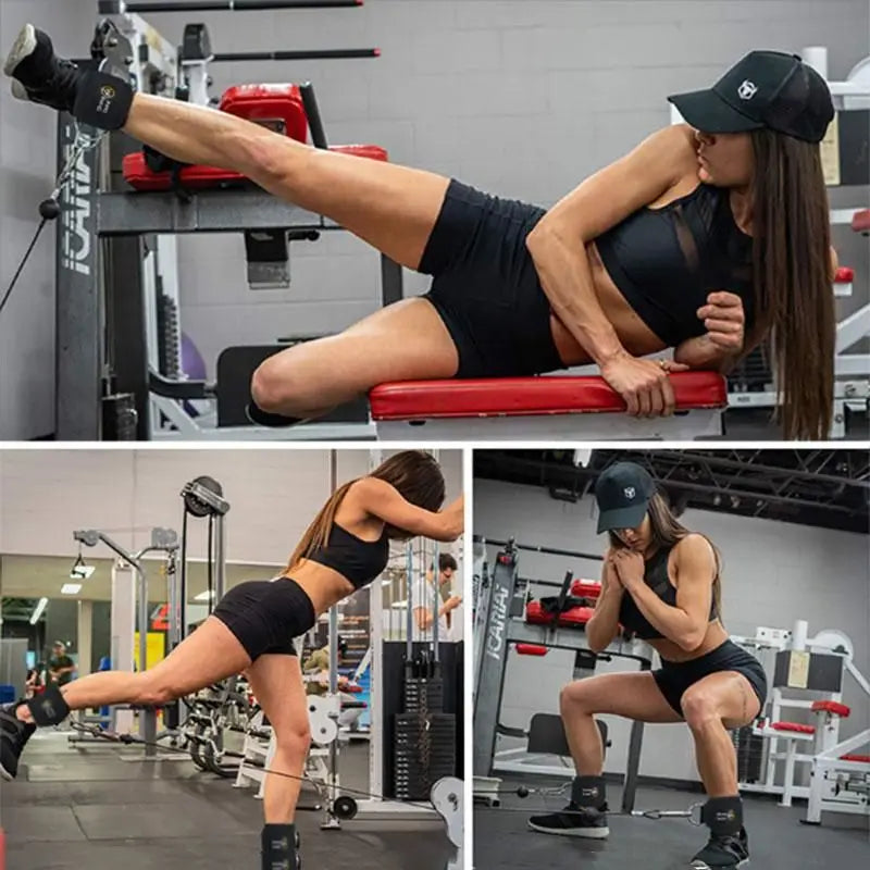 Ankle Strap for Cable Machines and Resistance Bands, Work Out Cuff Attachment for Home & Gym, Glute Workouts - Kickbacks